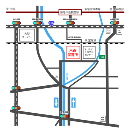 まいたに保育所の地図