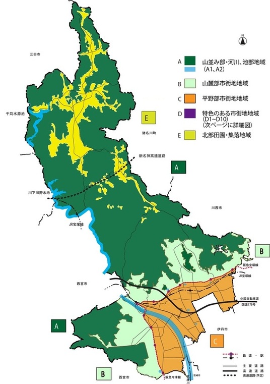 景観形成の指針の地域（市全域）の図