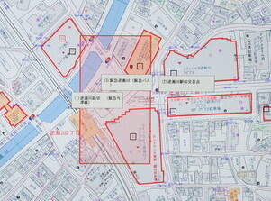 複数目標物検索時の指令台の地図画面