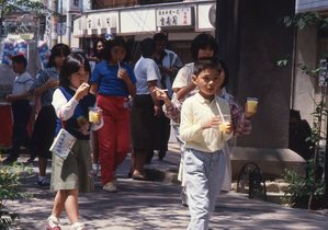 花のみちを行く人々