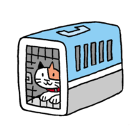 ケージに入っている猫