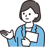 案内する女性