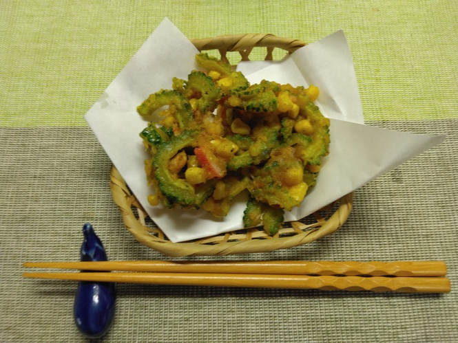 ゴーヤのカレー風味落とし揚げ