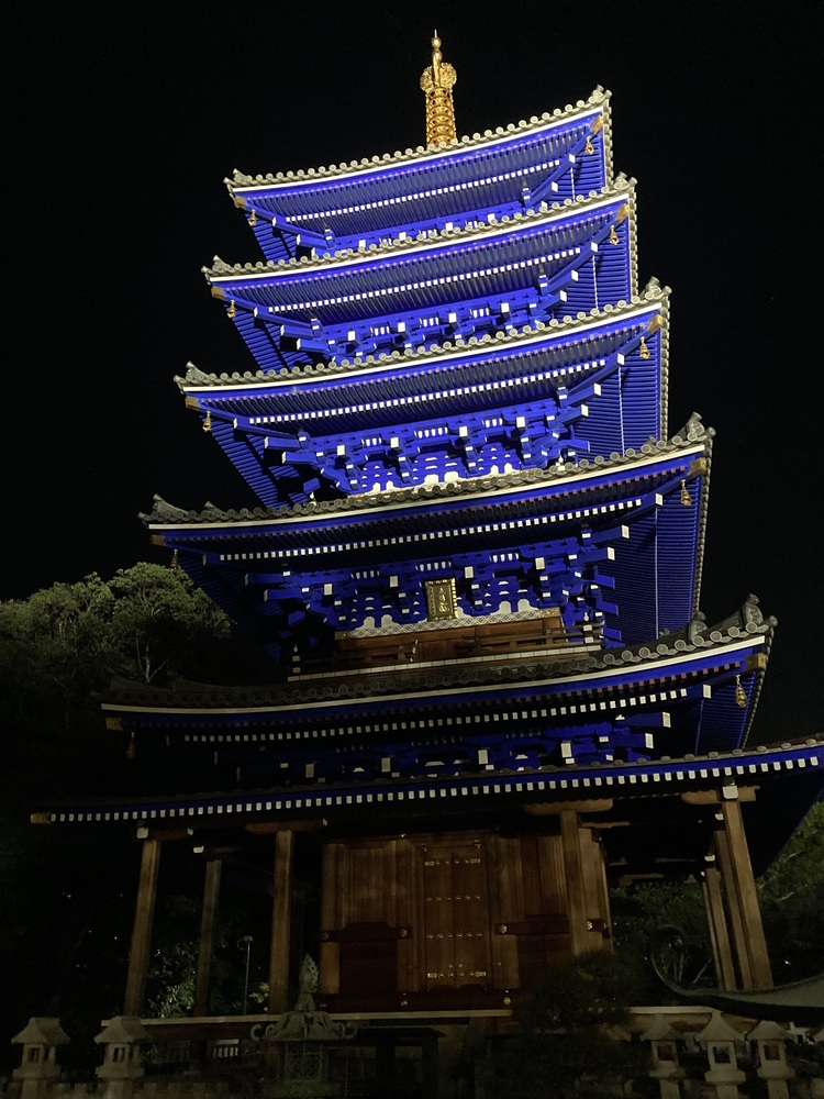 ブルーライトアップ中山寺