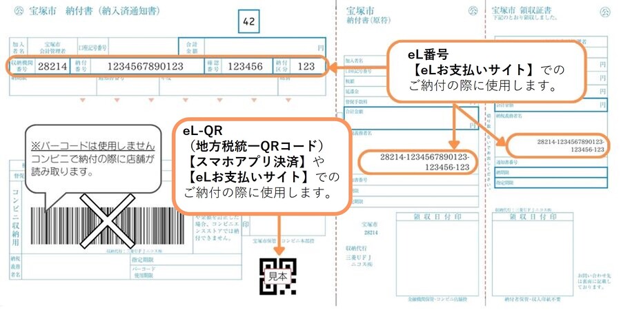 R7年11月以降eL-QR納付書サンプル画像