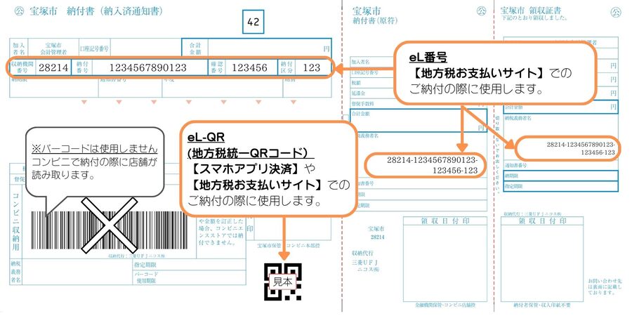 R7年11月以降eL-QR納付書サンプル画像