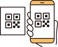 スマートフォン決済をするイラスト