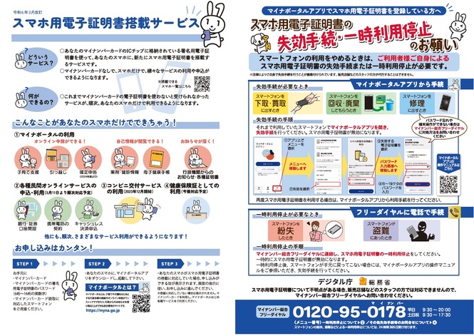 スマートフォンへの電子証明書搭載リーフレット