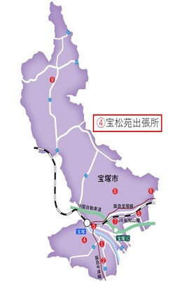 栄町出張所の位置を示す簡易地図画像