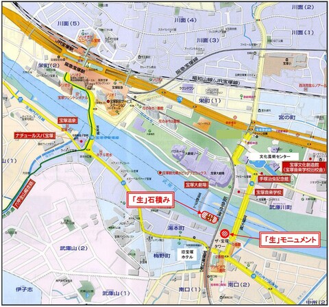 「生」再現場所位置図