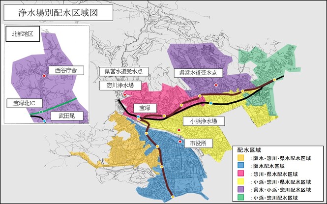浄水場別配水区域図
