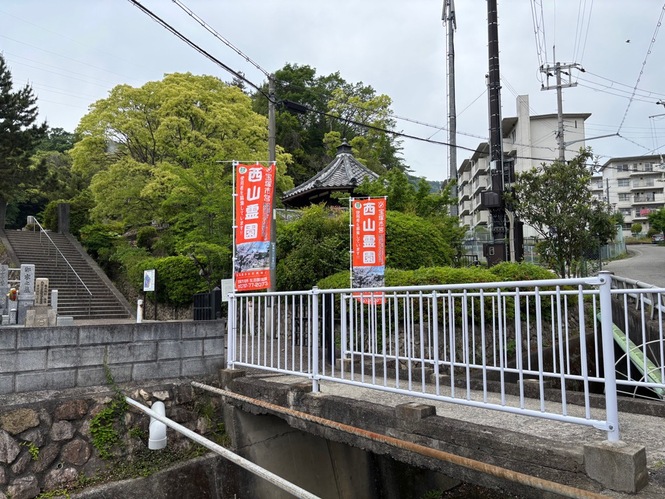 西山霊園　使用者募集のぼり