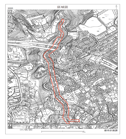 清荒神参道地区まちづくりルール適用区域図