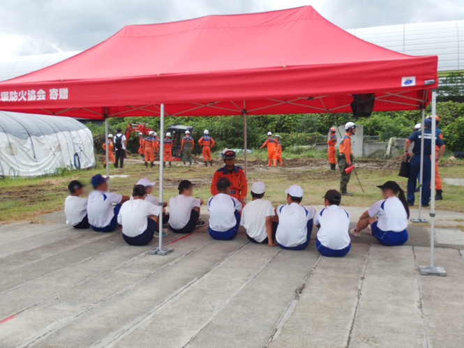 重機連携訓練の見学