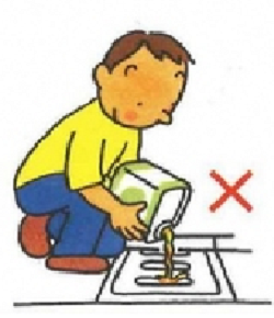 マンホールなどに危険物を流さない