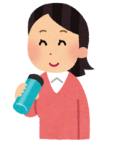 マイボトルを使っている人のイラスト