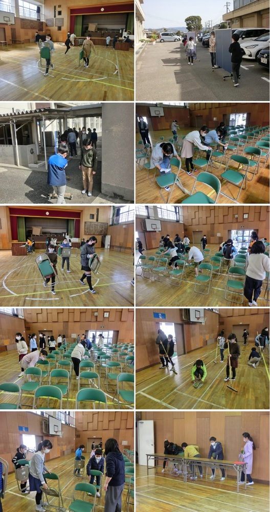 卒業式練習の準備