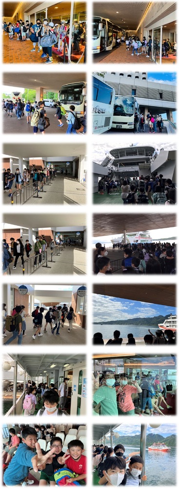 修学旅行　宮島松大汽船の様子