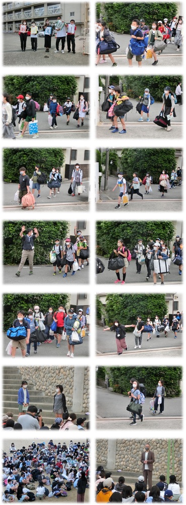 修学旅行　帰校の様子