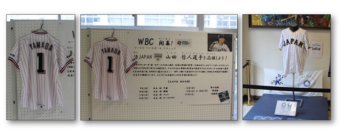 ワールドベースボールクラッシックに出場する山田哲人選手を応援するコーナーの紹介