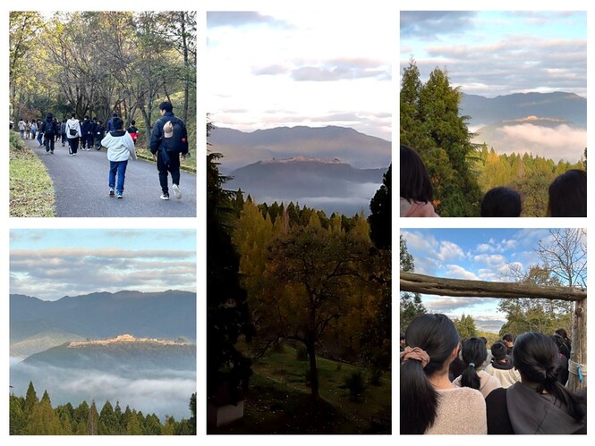 竹田城跡の雲海の様子