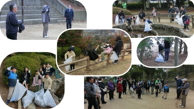 上の池公園そうじの様子