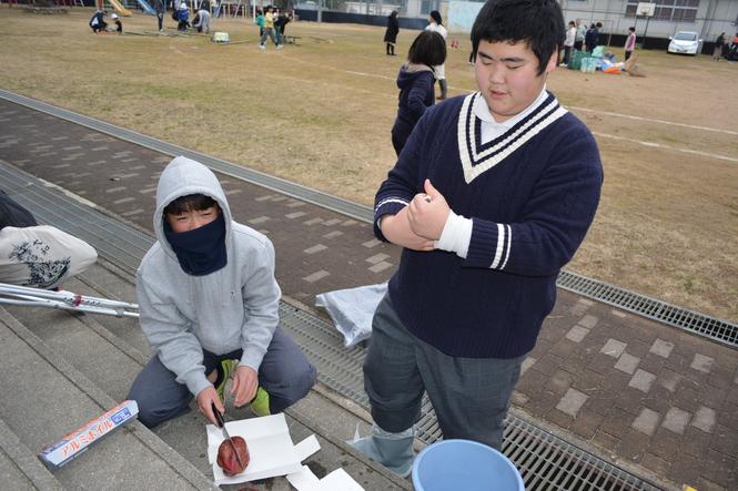 焼き芋の様子
