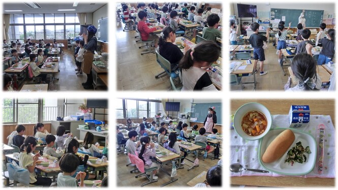 一年生の給食の様子