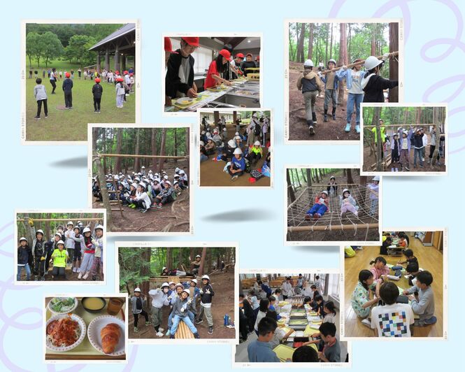 自然学校2日目の、隠れ家づくりの様子