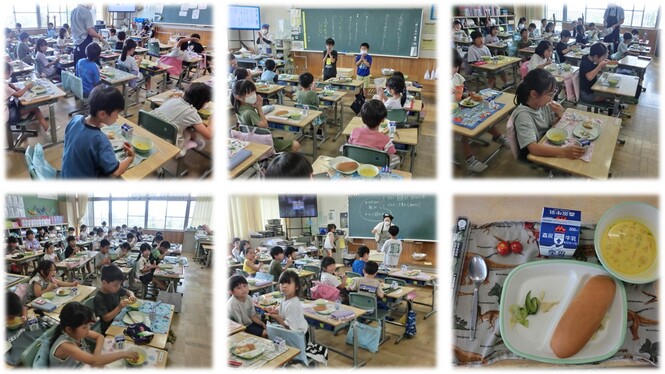 給食を食べている様子