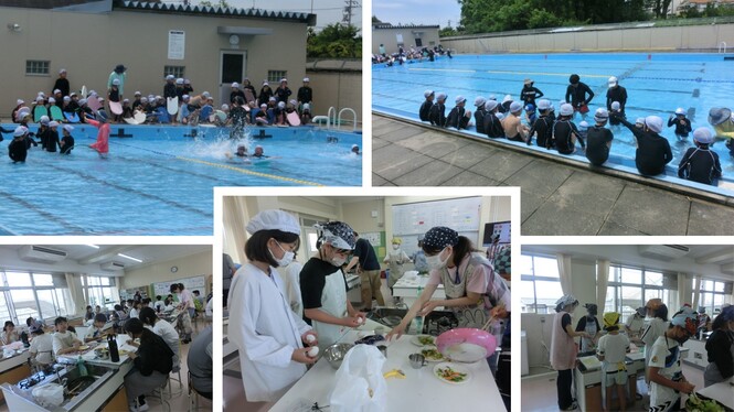 調理実習とプール
