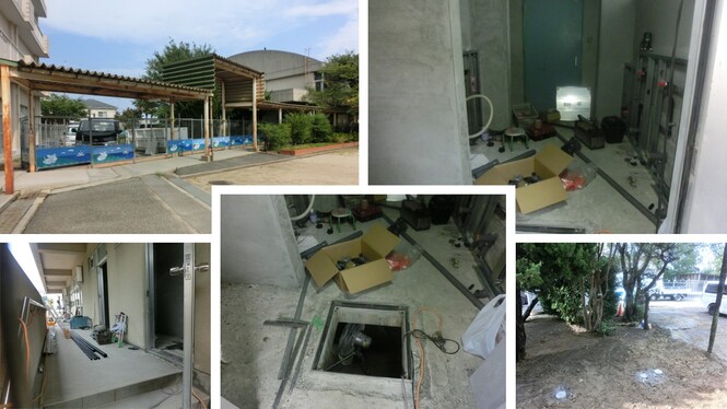 体育館トイレ工事の様子