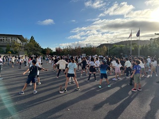 5年生　自然学校　2日目　朝の集い