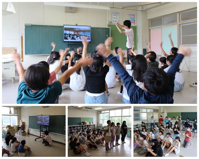 仁川小学校6年生とのオンライン交流の様子