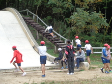公園で