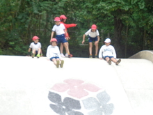 公園で