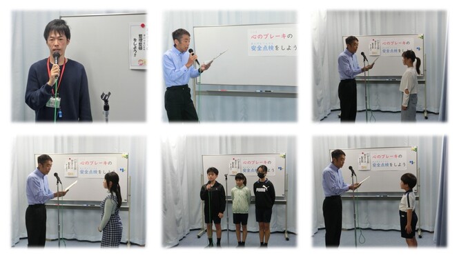 全校朝の会の様子