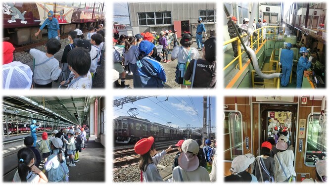 阪急電車平井車庫見学の様子