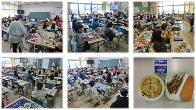 3学期最初の給食の様子