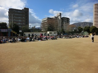 避難訓練　末広小学校