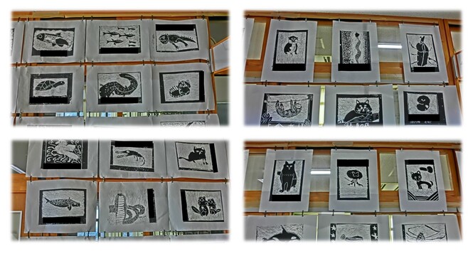 版画作品の様子