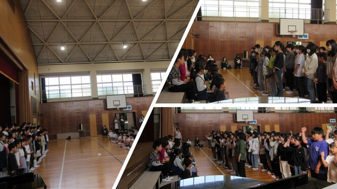 各学年の出し物の様子（5，6，1年）