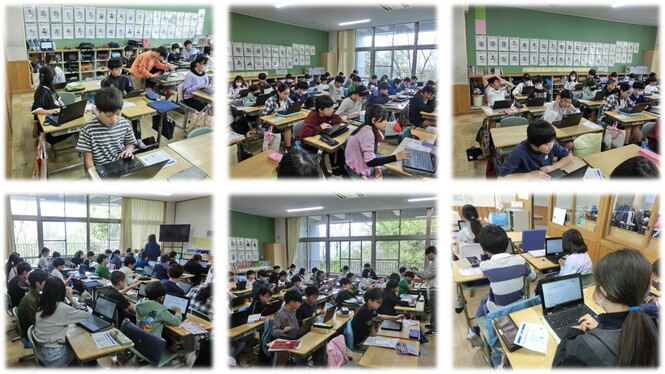 児童質問紙回答の様子