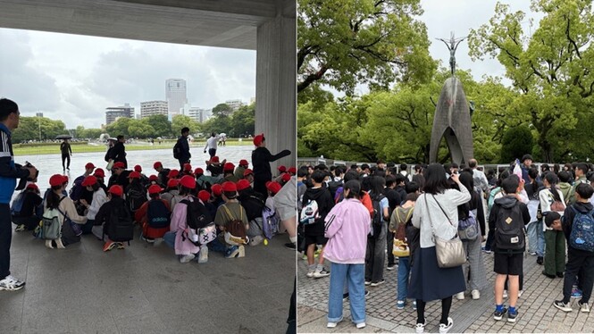 広島平和資料館と貞子の像