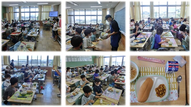 一学期最後の給食の様子