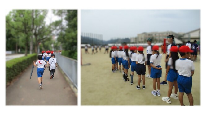 北高への道　入場前