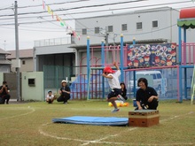 運動会に参加している写真