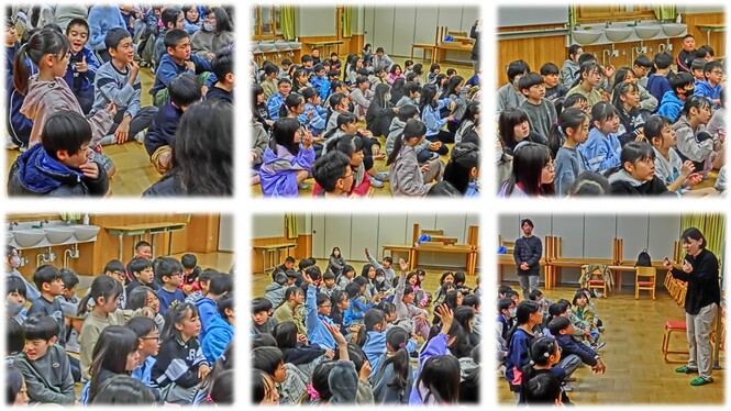 手話体験の様子