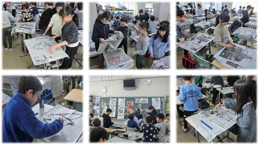 図工の授業の様子