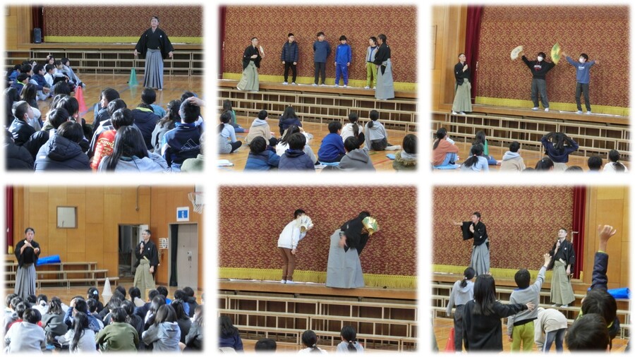 出前狂言教室の様子